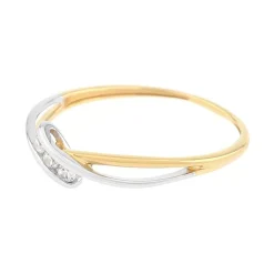 bague femme trilogie EDORA OR 375/1000 bicolore et oxydes