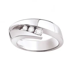 Bague Femme Trilogie GAREL NEIMA Or Blanc 750/1000 Diamant 0,13 Carat