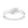 Bague Femme Trilogie OR 375/1000 Blanc et Oxydes