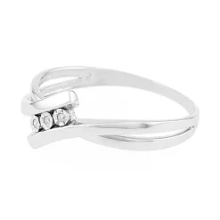 Bague Femme trilogie OR 375/1000 Blanc et diamants