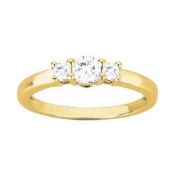 Bague Femme Trilogie PLAQUE OR Jaune et Oxydes