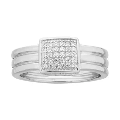 Bague femme triple anneaux EDORA ARGENT 925/1000 et Oxydes