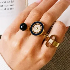 Bague Femme ZAG MISH OEIL DE TIGRE Acier doré