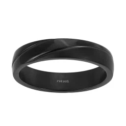 Bague Homme Alliance PHEBUS Acier Noir