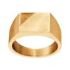 Bague Homme Chevalière PHEBUS Acier Doré 15-0350