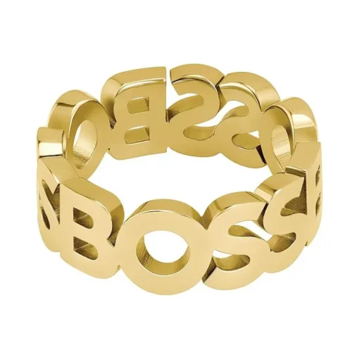 Bague Homme HUGO BOSS Acier Doré Taille M 1580446M