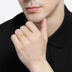 Bague Homme HUGO BOSS Acier Doré Taille L 1580446L