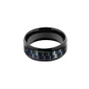 Bague homme Mercury ROCHET acier noir et carbone fil bleu taille 60