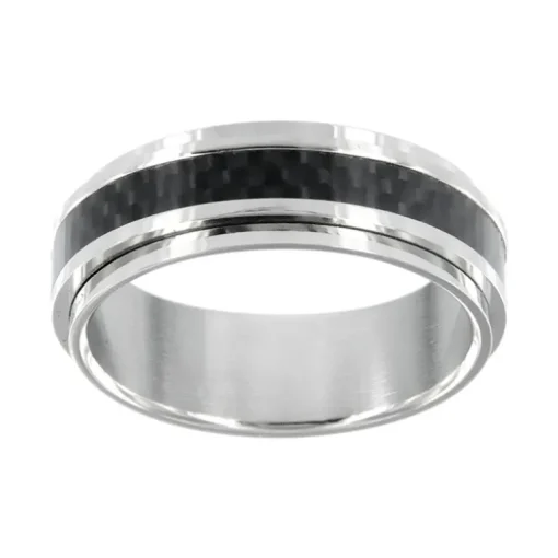 Bague Homme PHEBUS Laon Acier et Carbone 15-0124