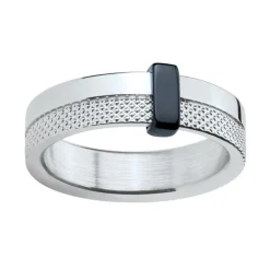 Bague Homme PHEBUS Losange Acier 15-0292-N