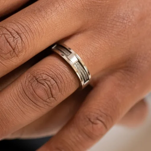 Bague Homme PHEBUS Sasha Acier et câble 15-0213