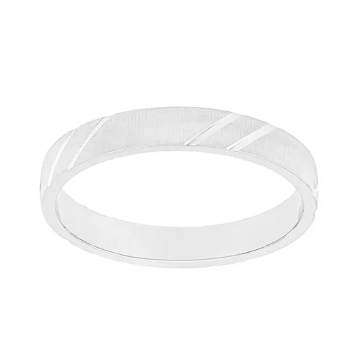 Bague Mixte Alliance ciselée OR 750/1000 blanc