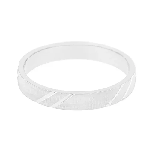 Bague Mixte Alliance ciselée OR 750/1000 blanc