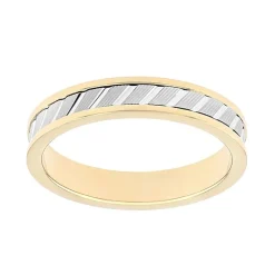 Bague Mixte Alliance diamantée OR 750/1000 bicolore