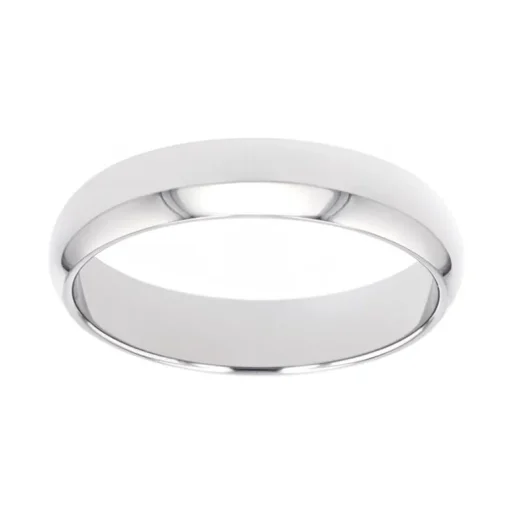 Bague Mixte Alliance EDORA OR 750/1000 Blanc Demi-Jonc EDO1101045