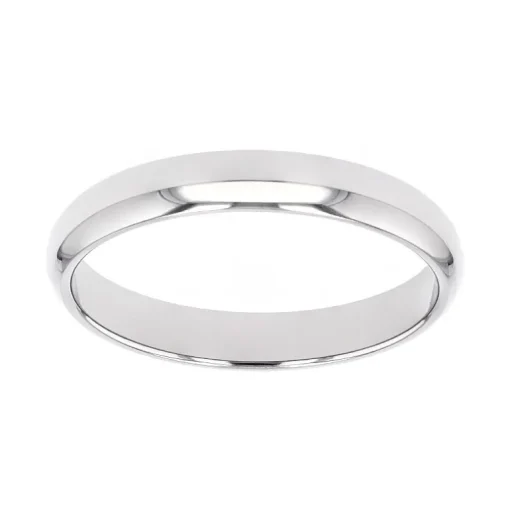 Bague Mixte Alliance EDORA OR 750/1000 Blanc Demi-Jonc EDO1101035