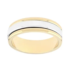 Bague Mixte Alliance EDORA OR 375/1000 Bicolore EDO9Y219X60.375MIL