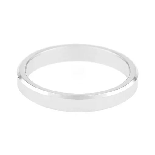 Bague Mixte Alliance EDORA OR 750/1000 Blanc Ruban Biseautée EDO3111730_750MILL