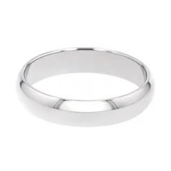 Bague Mixte Alliance EDORA OR 750/1000 Blanc Demi-Jonc EDO1101045