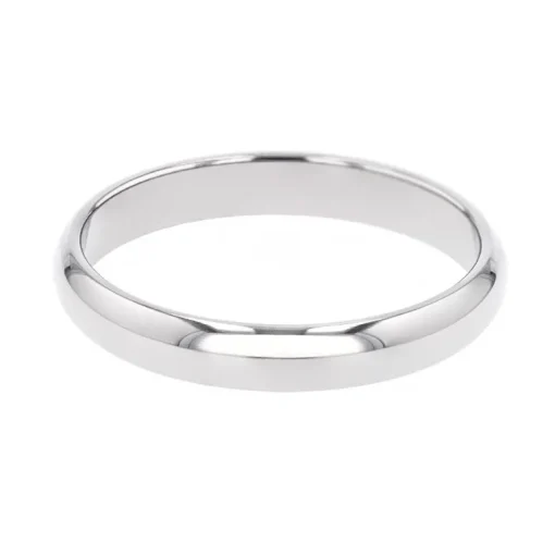 Bague Mixte Alliance EDORA OR 750/1000 Blanc Demi-Jonc EDO1101035