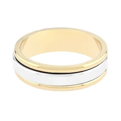 Bague Mixte Alliance EDORA OR 375/1000 Bicolore EDO9Y219X60.375MIL