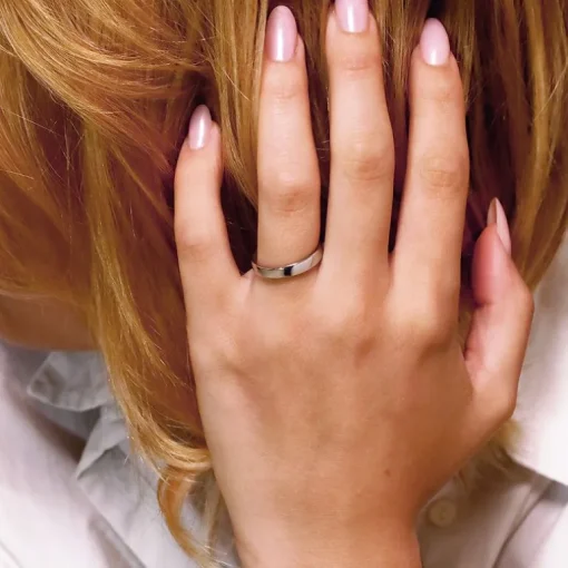 Bague Mixte Alliance EDORA OR 750/1000 Blanc Ruban Bombé Confort EDO1351355