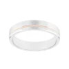 Bague Mixte Alliance ruban OR 750/1000 blanc et doré rose
