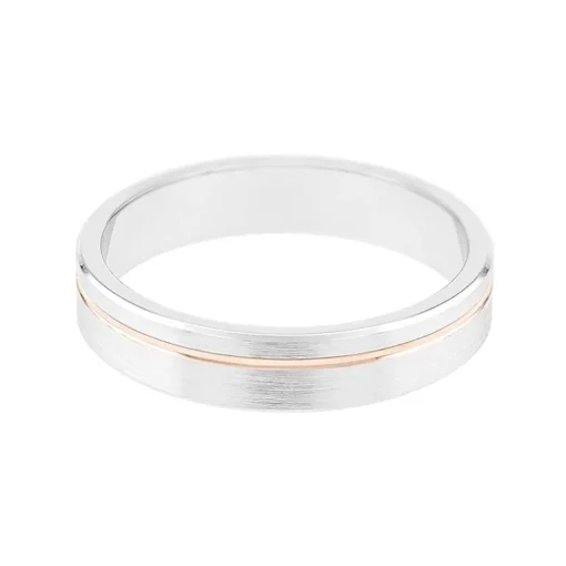 Bague Mixte Alliance ruban OR 750/1000 blanc et doré rose