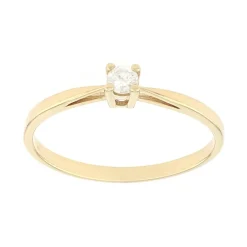 Bague Solitaire Femme EDORA OR 375/1000 Jaune Diamant