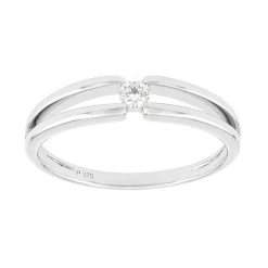 Bague Solitaire Femme EDORA OR 375/1000 Blanc Diamant