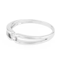 Bague Solitaire Femme EDORA OR 375/1000 Blanc Diamant