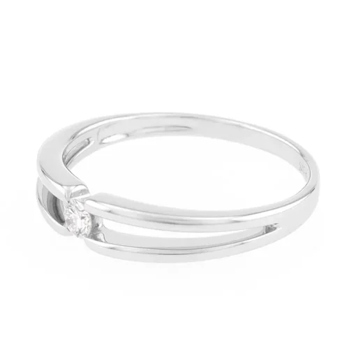 Bague Solitaire Femme EDORA OR 375/1000 Blanc Diamant