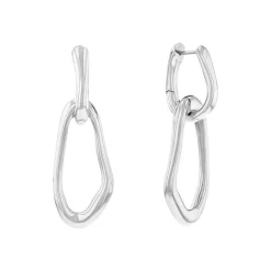 Bouces d'oreilles Femme Pendantes Calvin Klein SCULPTURAL Acier Argenté 35000749