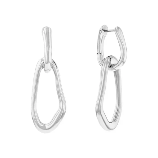 Bouces d'oreilles Femme Pendantes Calvin Klein SCULPTURAL Acier Argenté 35000749