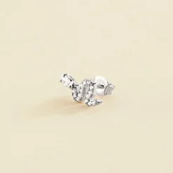 Boucle d'Oreille Femme Piercing Puce Snaky AGATHA Argent 925/1000 et Oxydes 02320980-136-TU