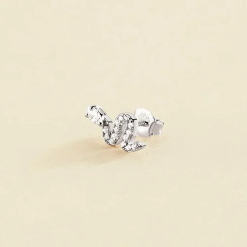 Boucle d'Oreille Femme Piercing Puce Snaky AGATHA Argent 925/1000 et Oxydes 02320980-136-TU