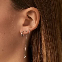 Boucle d'Oreille Femme Piercing Créole Dentado AGATHA Argent 925/1000 et Oxydes 02320754-050-TU