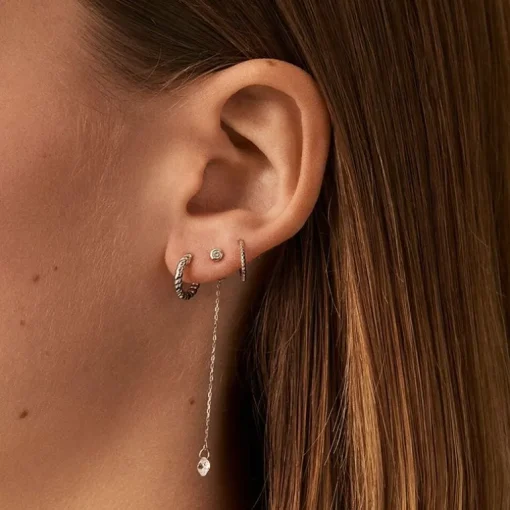 Boucle d'Oreille Femme Piercing Créole Dentado AGATHA Argent 925/1000 et Oxydes 02320754-050-TU