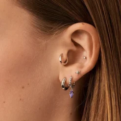 Boucle d'Oreille Femme Piercing Puce Mini AGATHA Argent 925/1000 et Oxyde 02320992-136-TU