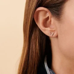 Boucle d'Oreille Femme Piercing Puce Lunita AGATHA Argent 925/1000 et Oxydes 02320760-136-TU