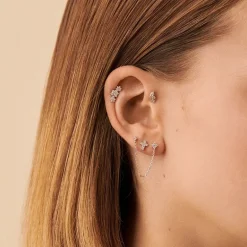 Boucle d'Oreille Femme Piercing Puce Trioflor AGATHA Argent 925/1000 et Oxydes 02320664-136-TU