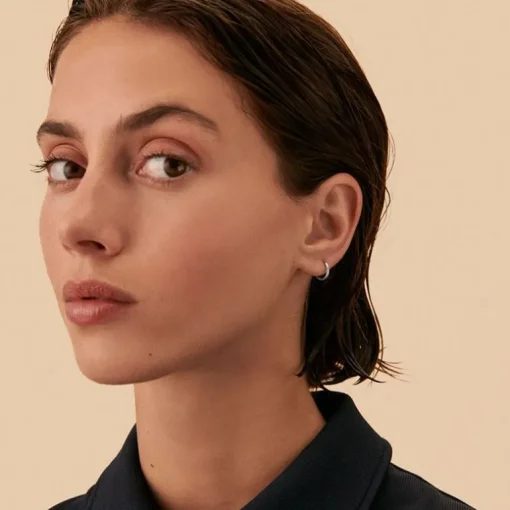 Boucle d'Oreille Femme Piercing Créole Dentado AGATHA Argent 925/1000 et Oxydes 02320754-050-TU