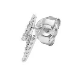 Boucle d'Oreille Unité Puce Femme AGATHA ÉCLAIR PAVÉ Argent 925/1000