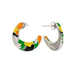 Boucle d'Oreilles Créole Femme UNA STORIA MADININA Argent 925/1000 Rhodié