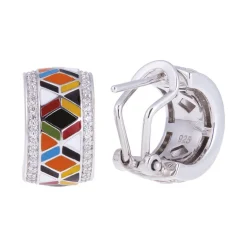 Boucle d'Oreilles Femme Siena UNA STORIA ARGENT 925/1000 Laque Multicolore et Oxydes