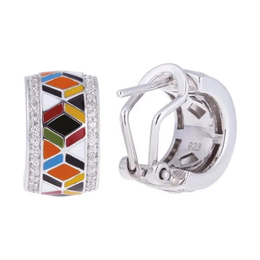 Boucle d'Oreilles Femme Siena UNA STORIA ARGENT 925/1000 Laque Multicolore et Oxydes