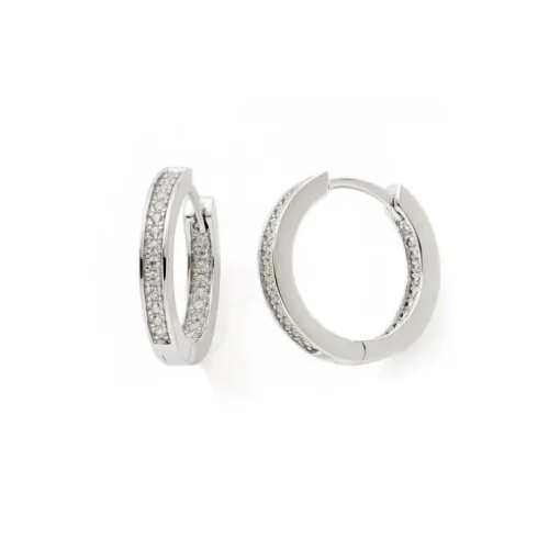 Boucles d'Oreille Créoles Femme EDORA COLLECTION ESSENTIAL Argent 925/1000 Oxydes de Zirconium