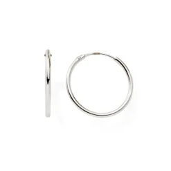 Boucles d'Oreille Créoles 12mm Femme EDORA COLLECTION ESSENTIAL Or 375/1000 Blanc