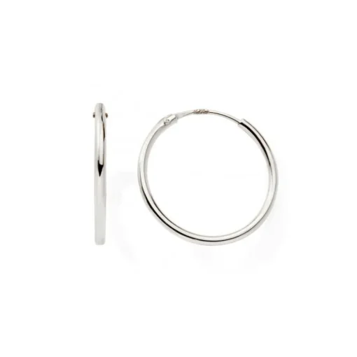 Boucles d'Oreille Créoles 12mm Femme EDORA COLLECTION ESSENTIAL Or 375/1000 Blanc