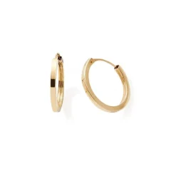 Boucles d'Oreille Créoles 12mm Femme EDORA COLLECTION ESSENTIAL CARRÉE Or 375/1000